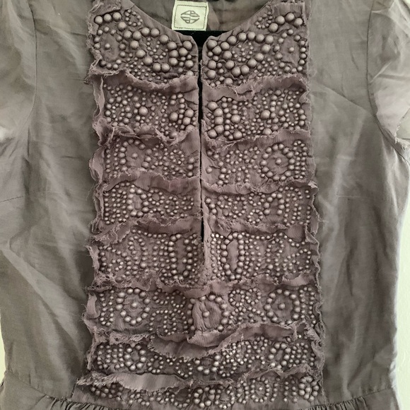 Antik Batik beaded embroidered raw hem top - Picture 4 of 8